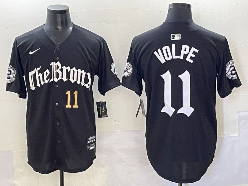 Men 2025 New York Yankees 11 Volpe Black Five generations Joint Name Nike MLB Jersey style 3